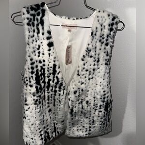 Philosophy Black and White Faux Fur Vest